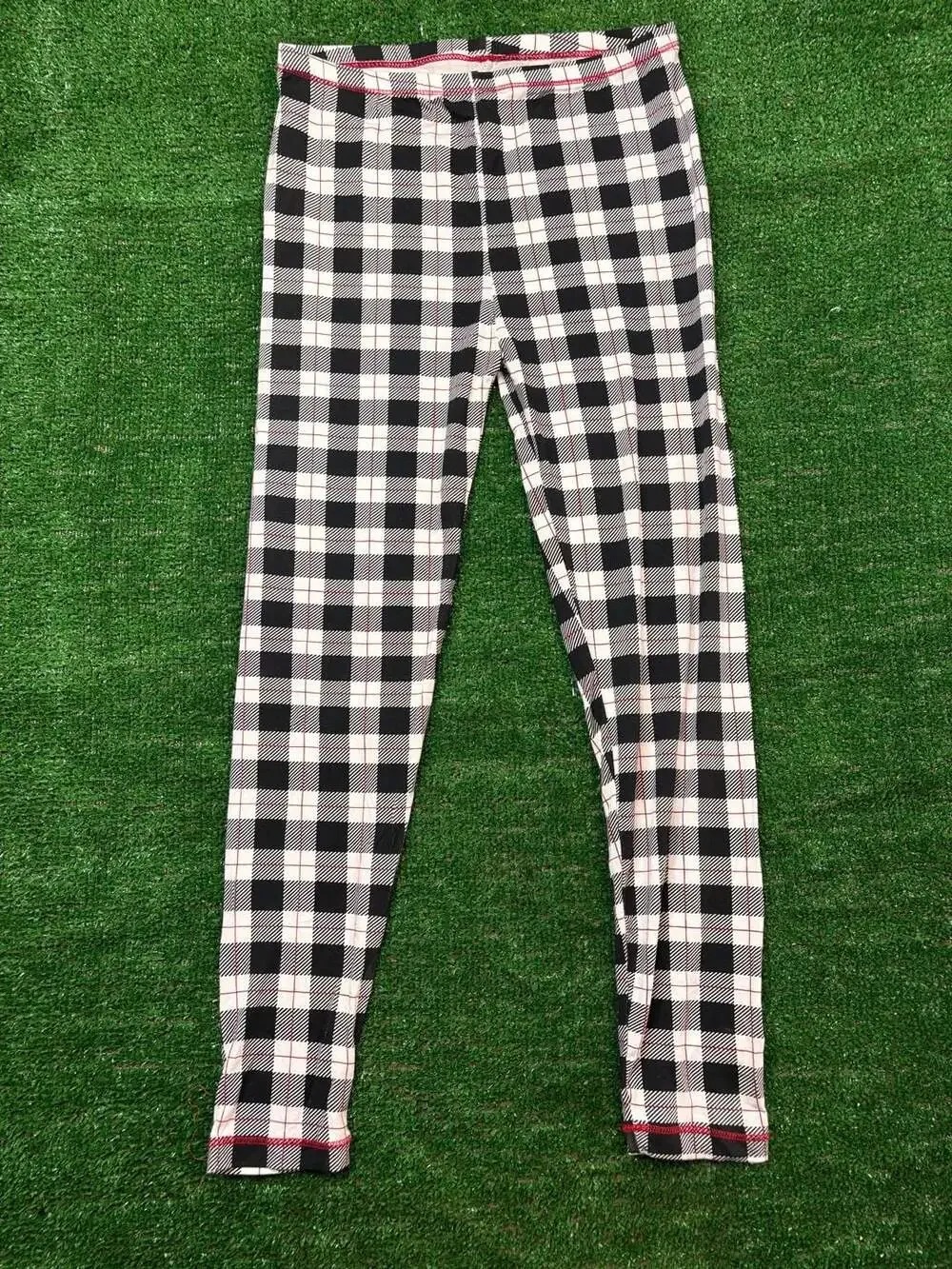 Kickee Buffalo Check Pajama Set Size 14 Black White Red Plaid Long Sleeve